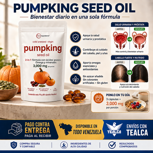 Aceite de Semilla de Calabaza 90 Cápsulas Blandas
